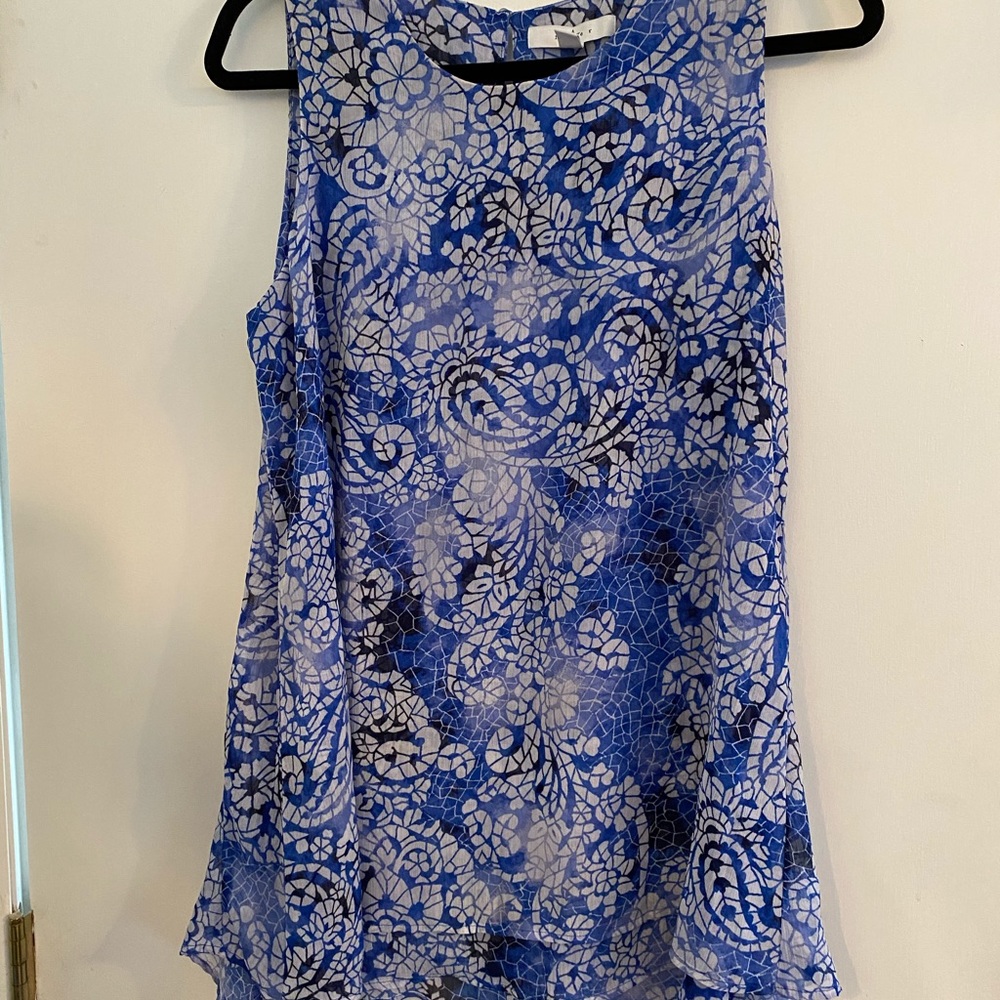 Fever Floral Lace Blue and White Blouse